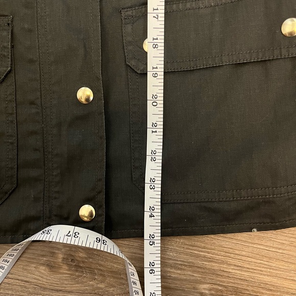 J. Crew Resin Coated Field Utility Jacket Olive with Brass Buttons Women’s SM - Picture 11 of 11